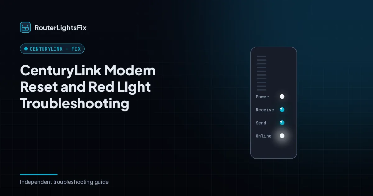 CenturyLink modem with status lights