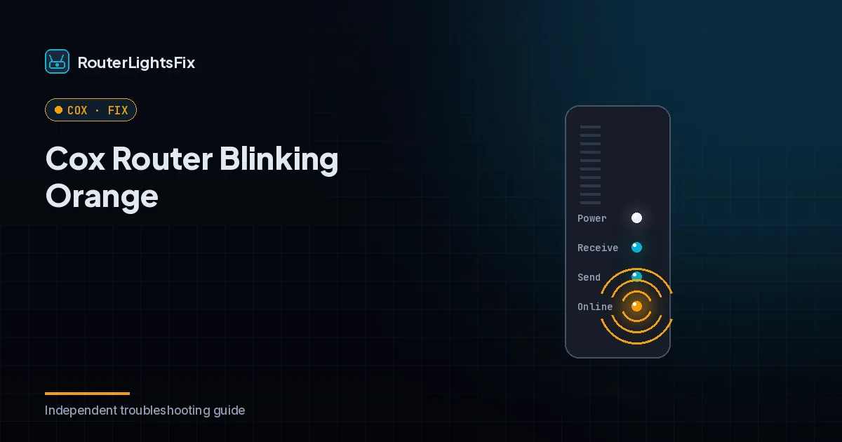 Cox modem with a blinking orange light