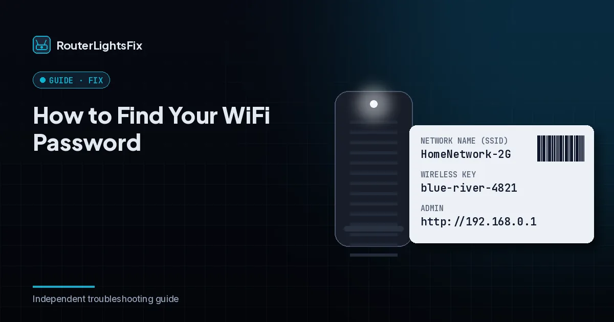 Router label showing the default WiFi name and password