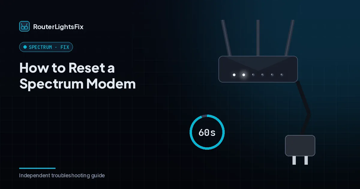 Unplugging the power cord from a Spectrum modem