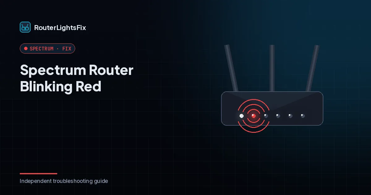 Spectrum router with a blinking red status light