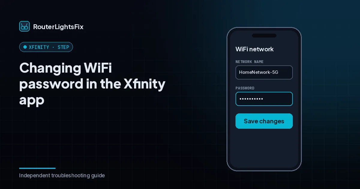 Editing the WiFi password in the Xfinity app