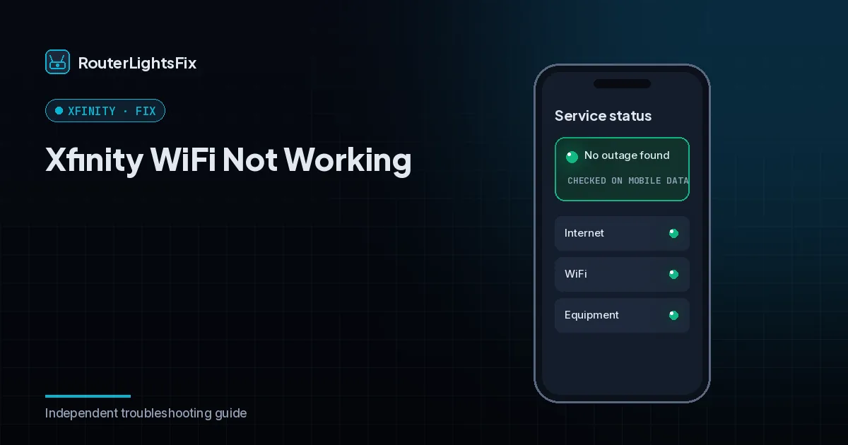 Xfinity app showing service status for an address