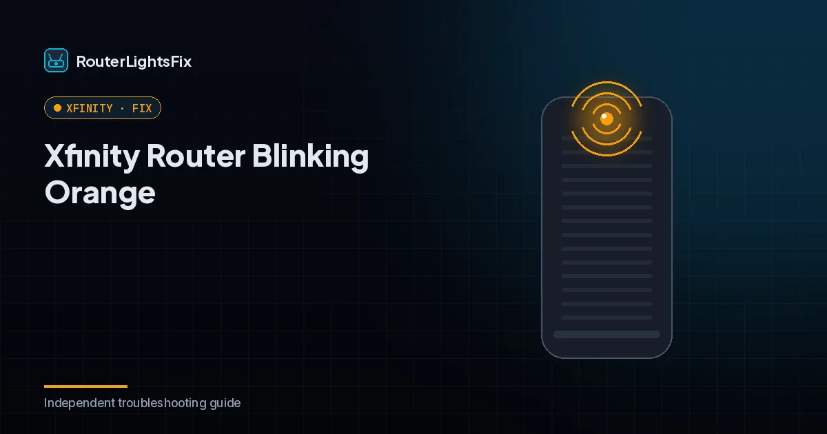 Xfinity gateway with a blinking orange light